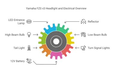 Yamaha FZS v3 Headlight and Electrical Overview