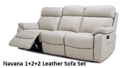 Navana 1+2+2 Leather Sofa Set