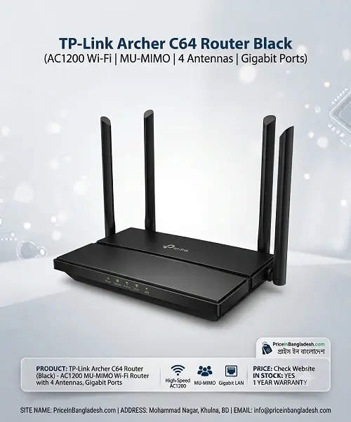TP-Link Archer C64 Router Black Price