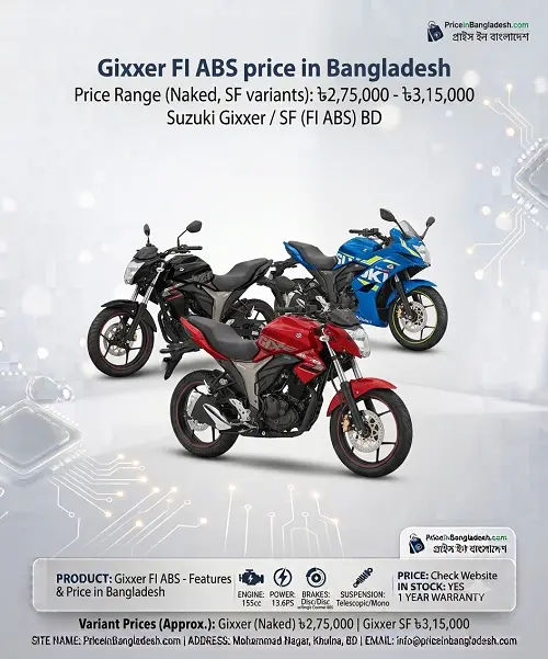 gixxer fi abs price in bangladesh